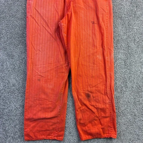 Vintage 60s HBT Coveralls Mens 38 Orange Herringbone Jumpsuit Union Detroit